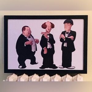Custom Framed Vintage “The Three Stooges” Caricature Wall Art